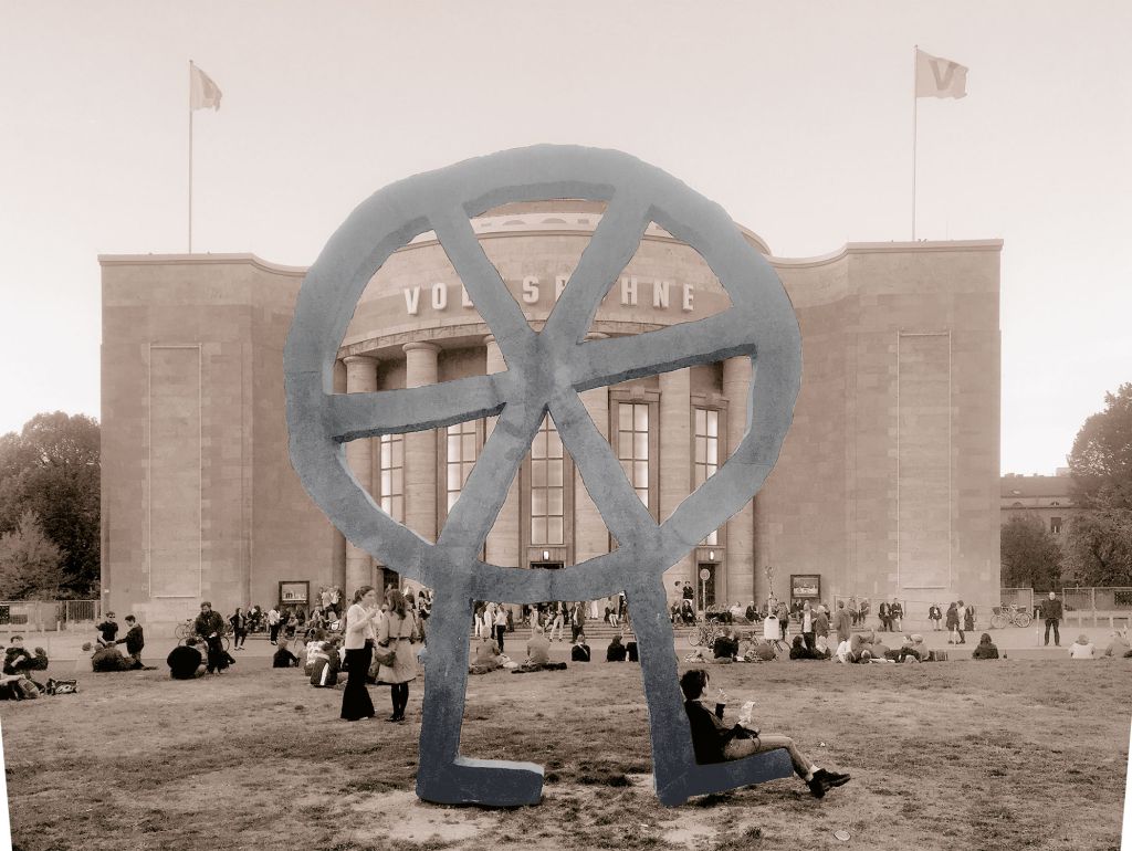 rosa luxemburg platz sepia fotografie