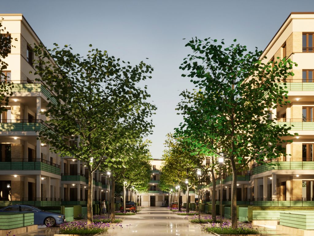 Ein Modell eines neuen Wohnquartiers in Karlshorst