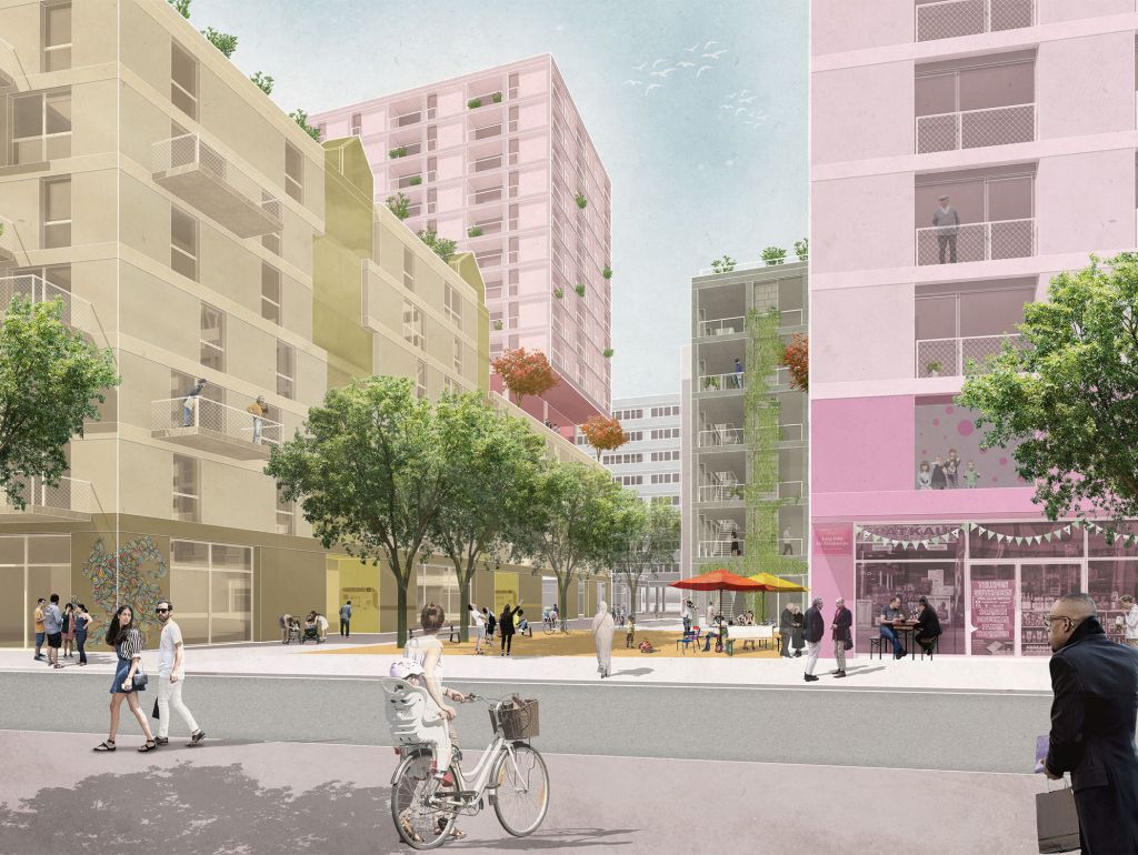 Die bestehenden Nachbarschaft an der Beroliner Straße soll in das Neubauvorhaben integriert werden 
