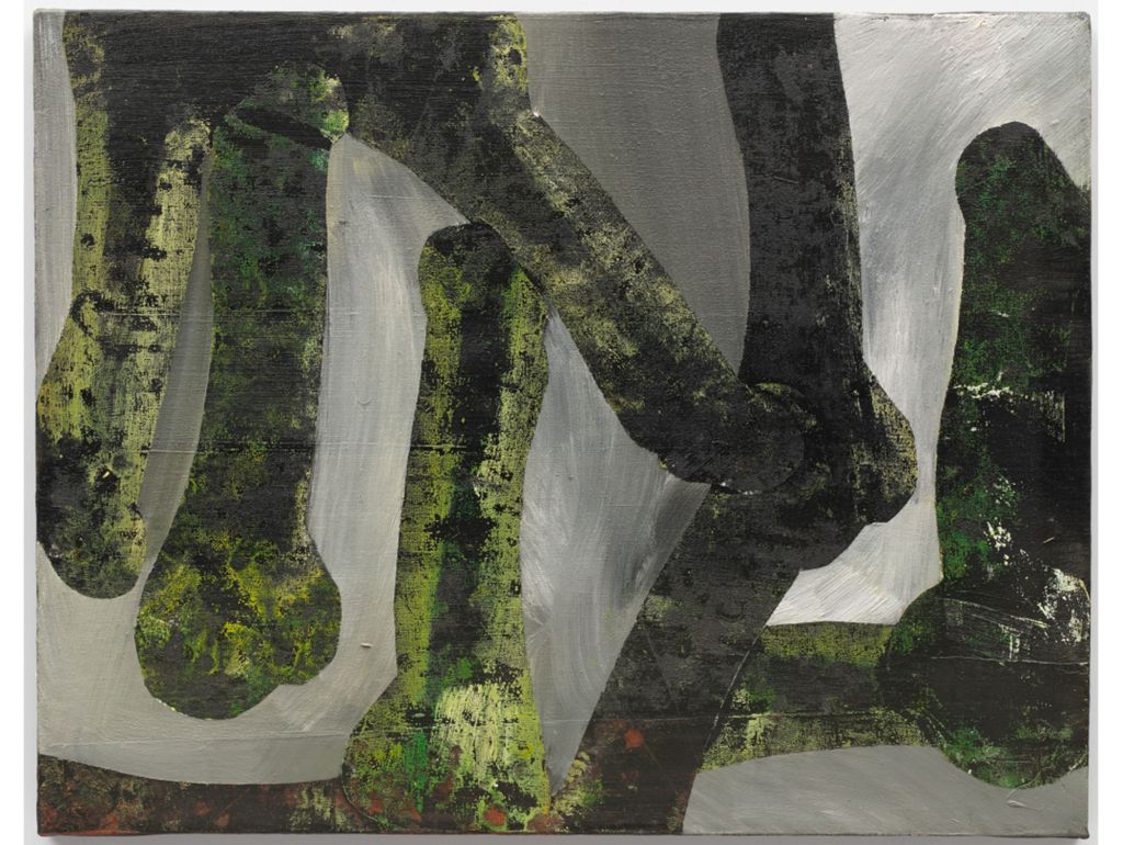 Gemälde abstrackt Grau grün 