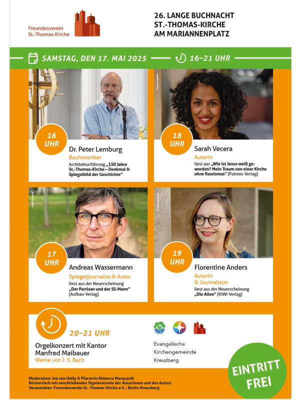 Plakat der Langen Buchnacht mit Programm