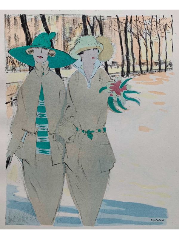„In der Lennéstraße“, Modegrafik aus: STYL