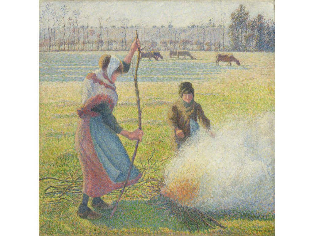  Camille Pissarro Raureif, eine junge Bäuerin macht Feuer,