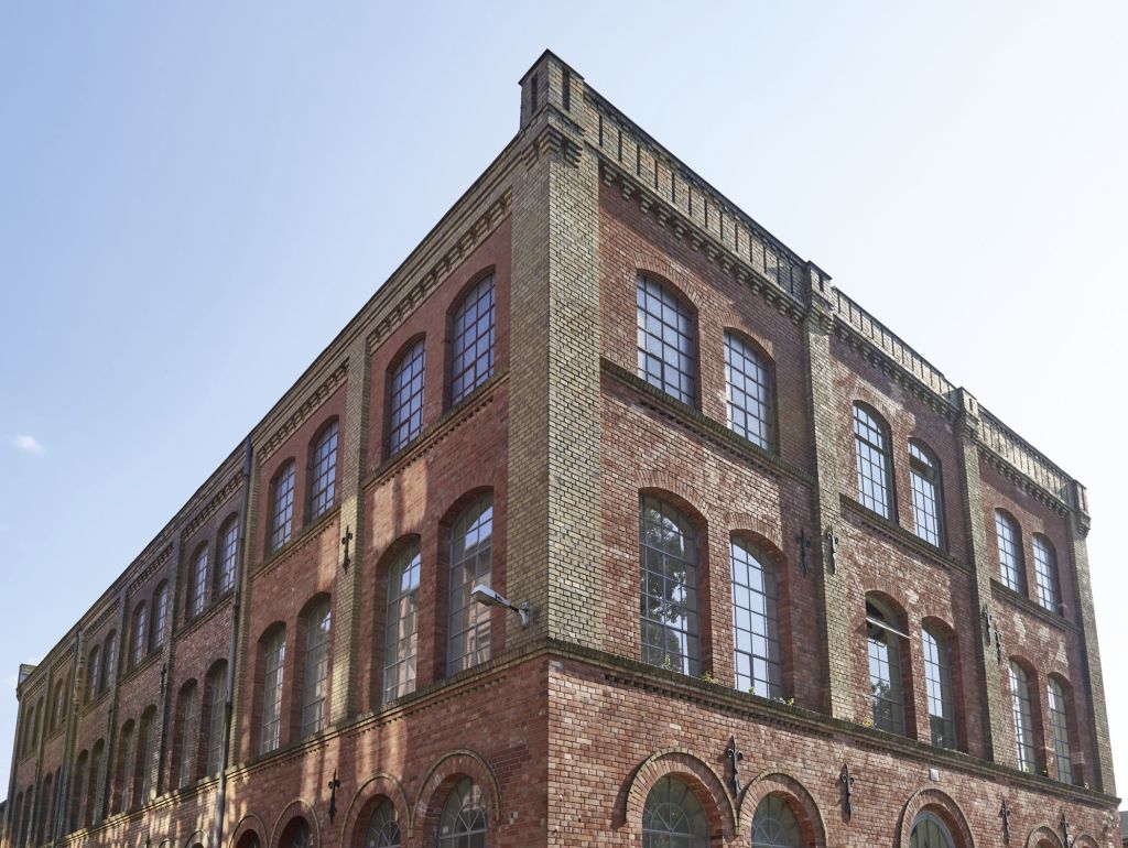 Die historischen Gebäude auf der Insel Eiswerder stammen aus dem ehemaligen Königlichen Feuerwerkslaboratorium (1870–1918) und prägen bis heute den Campus mit ihrer einzigartigen militärisch-industriellen Architektur