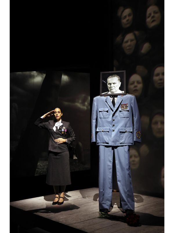 Tito's Funeral from the series Balkan Erotic Epic, Performance documentation, Factory International, 2025, Manchester, UK  © Marina Abramović, Courtesy of the Marina Abramović Archives / VG Bild-Kunst, Bonn 2026, photo: Marco Anelli