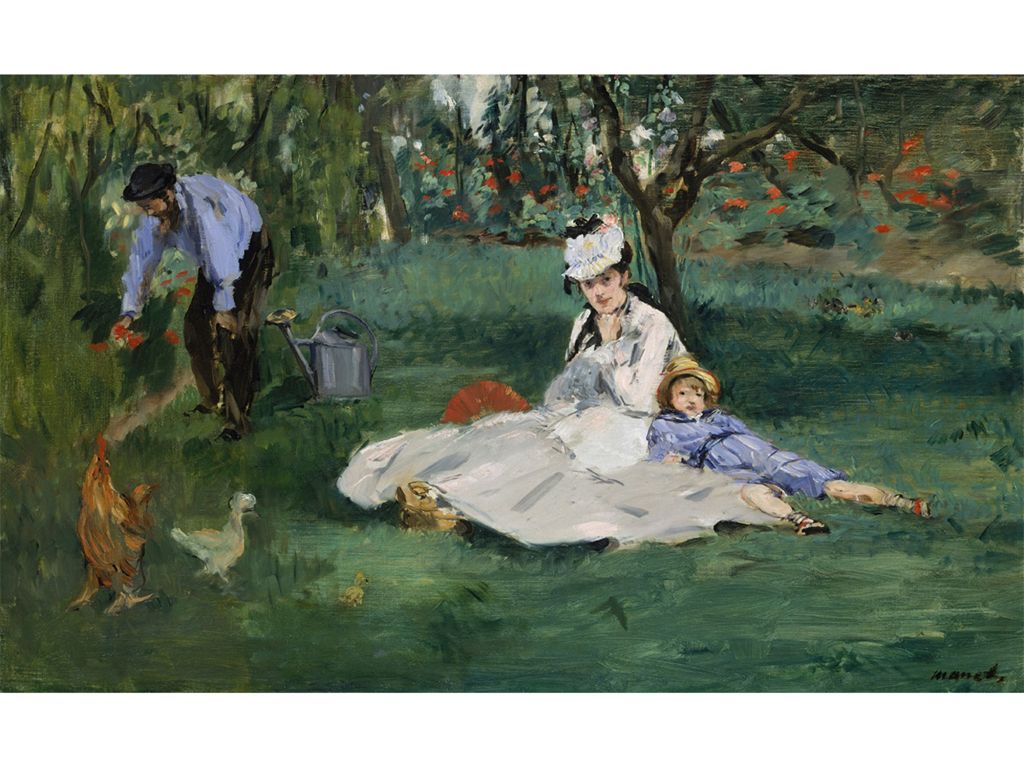 Édouard Manet, Familie Monet in ihrem Garten in Argenteuil, 1874